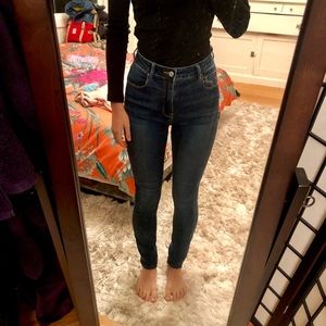 Super High Rise Dark Wash skinny jeans